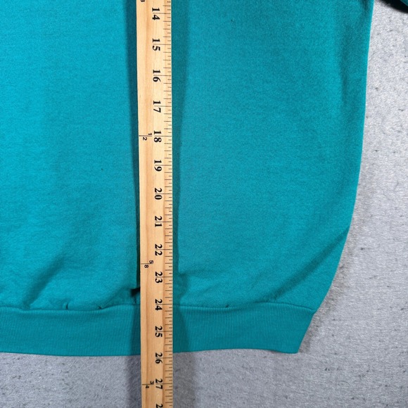 Vintage Fruit of the Loom Teal Turquoise Raglan Sweatshirt XL‎ CasualMade in USA - Picture 6 of 12
